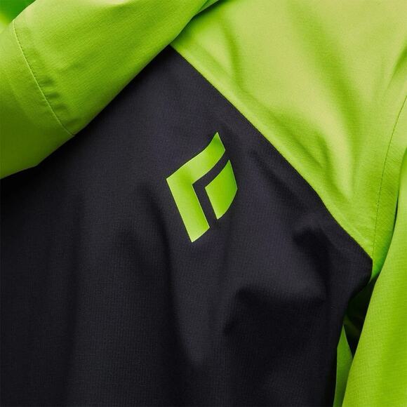 Black Diamond Recon Stretch LT Ski Shell Jacket Parka Black Lime Green Mens M - Picture 3 of 9
